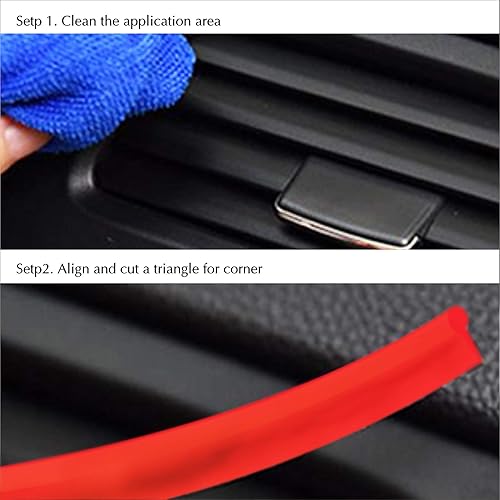 Miniatura 7 de Mr.Brighton LED Tira de ajuste de hueco para panel de puerta de moldura decorativa roja para interior de automóvil de 10 pies (9.8 ft)