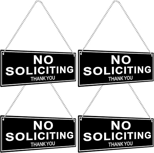 Gisafai 4 carteles de no solicitud para casa autoadhesivos, para colgar en el hogar, no solicitar, para colgar en el hogar, letrero de no