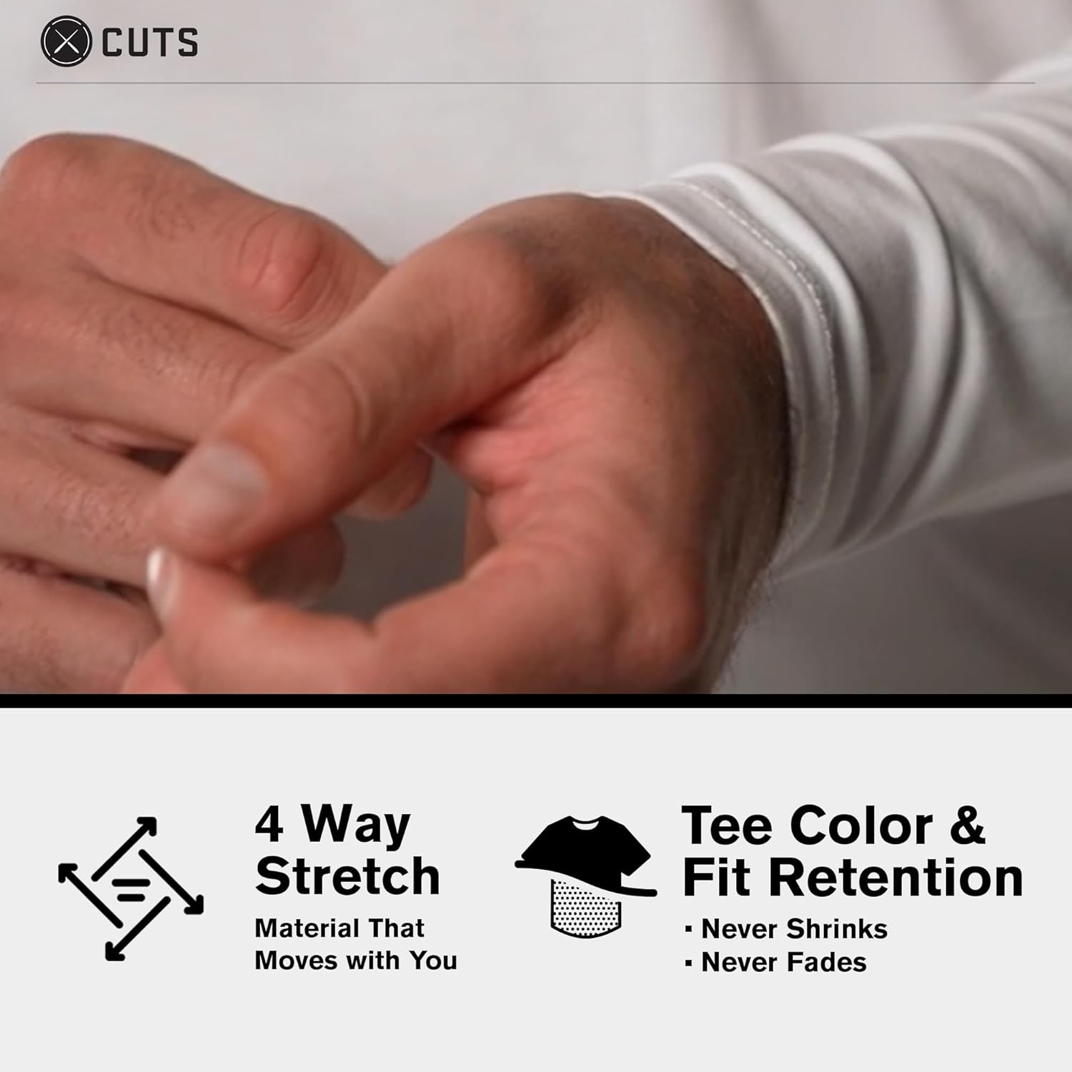 Cuts Clothing Men's Premium AO Casual Crew Neck Long Sleeve Shirt | Classic Curve Hem | PYCA Pro Soft Fabric - Image 4