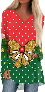 DIYIOUZHOU Christmas Sweatshrit for Women Plus Size Cozy Homewear Long Sleeve romanc Loose V Neck Chute Sweatshrit for Women