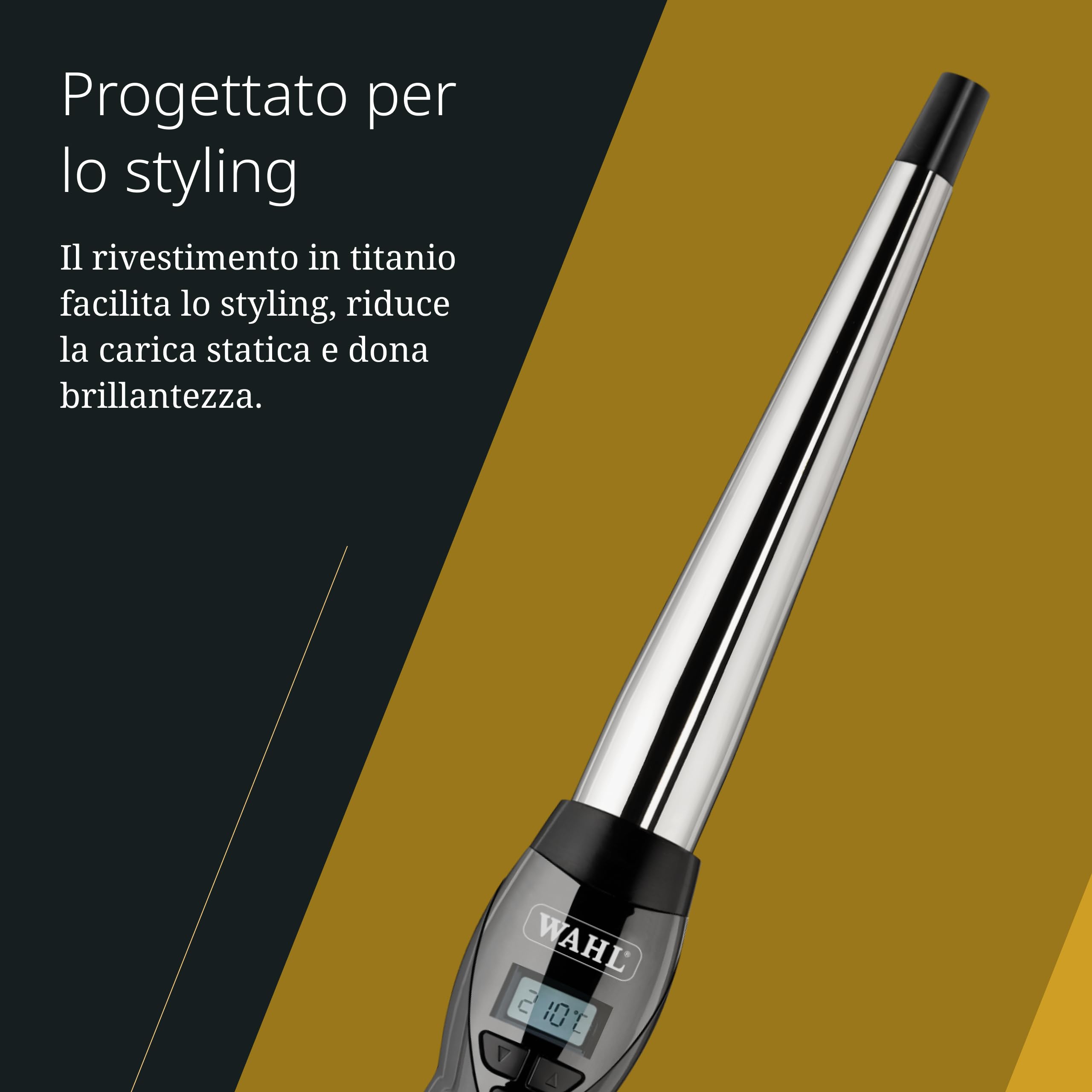 Wahl Curlpro 2 - arricciacapelli professionale conico in titanio per styling moderno