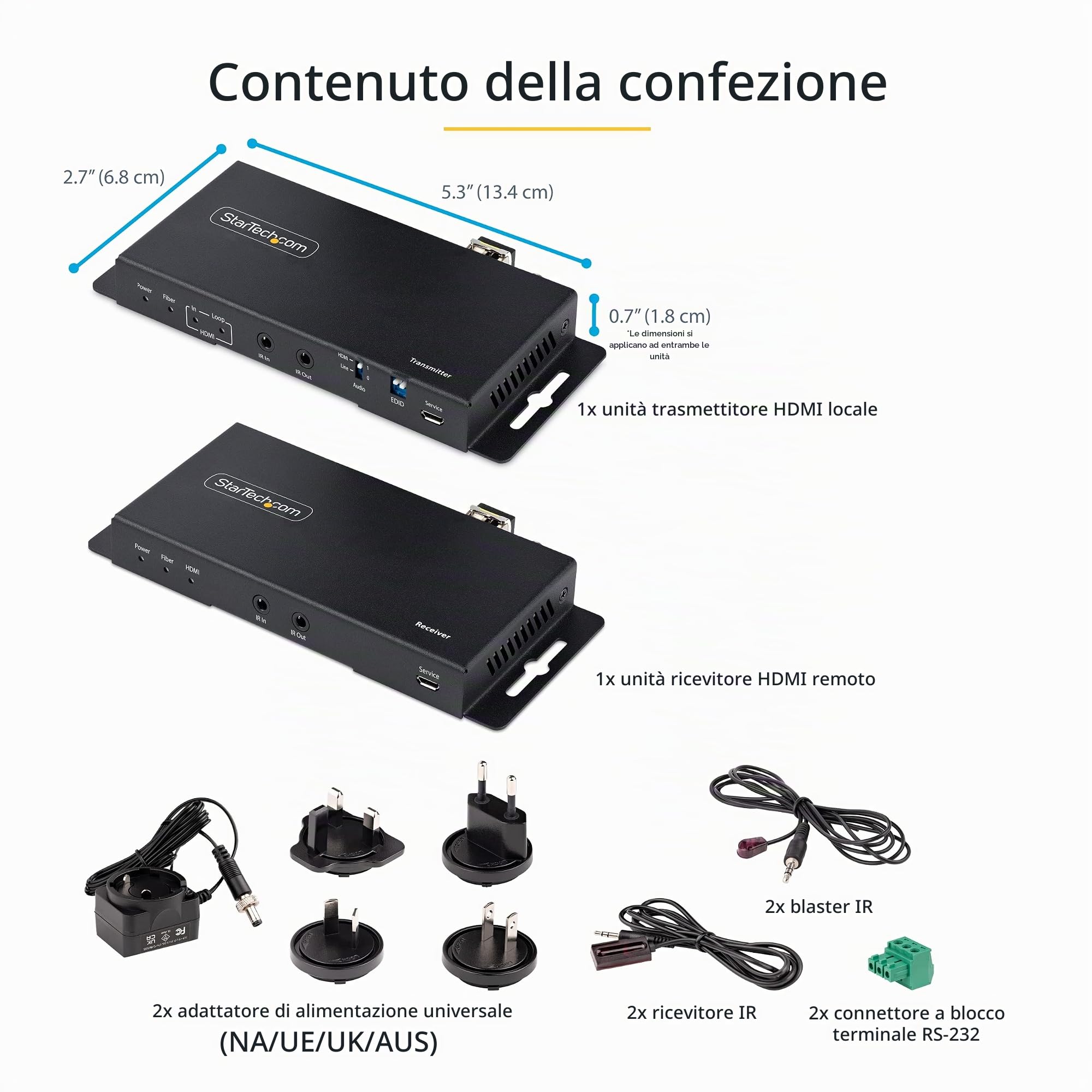 StarTech Extender HDMI su Fibra Ottica LC, 4K 60Hz, 1km Single Mode, HDR