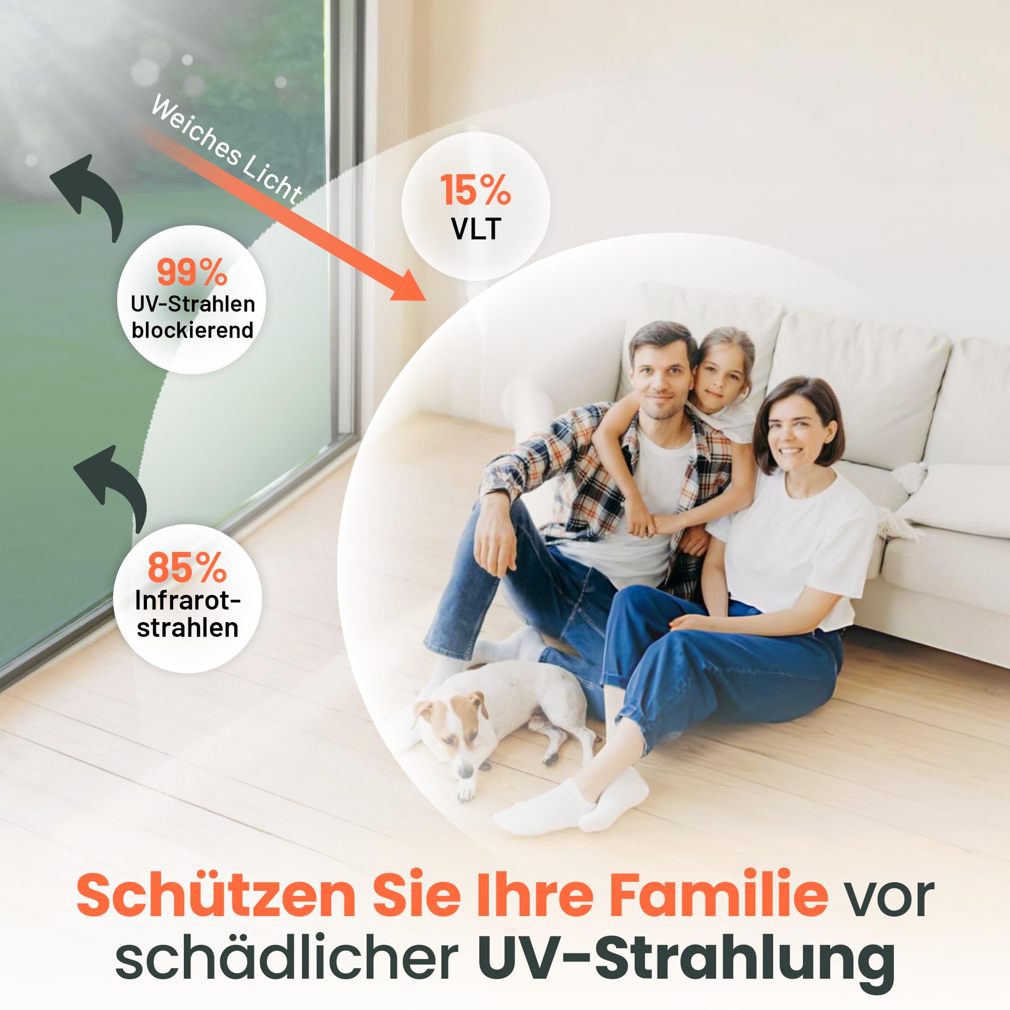 Perfect Cover Spiegelfolie Selbstklebend – Fensterfolie Sichtschutz & Blickdicht von Außen – Spiegel Folie Fenster – Sichtschutzfolie für Wohnzimmer, Büro & Küche – Inkl. Zubehör – 120 x 300cm