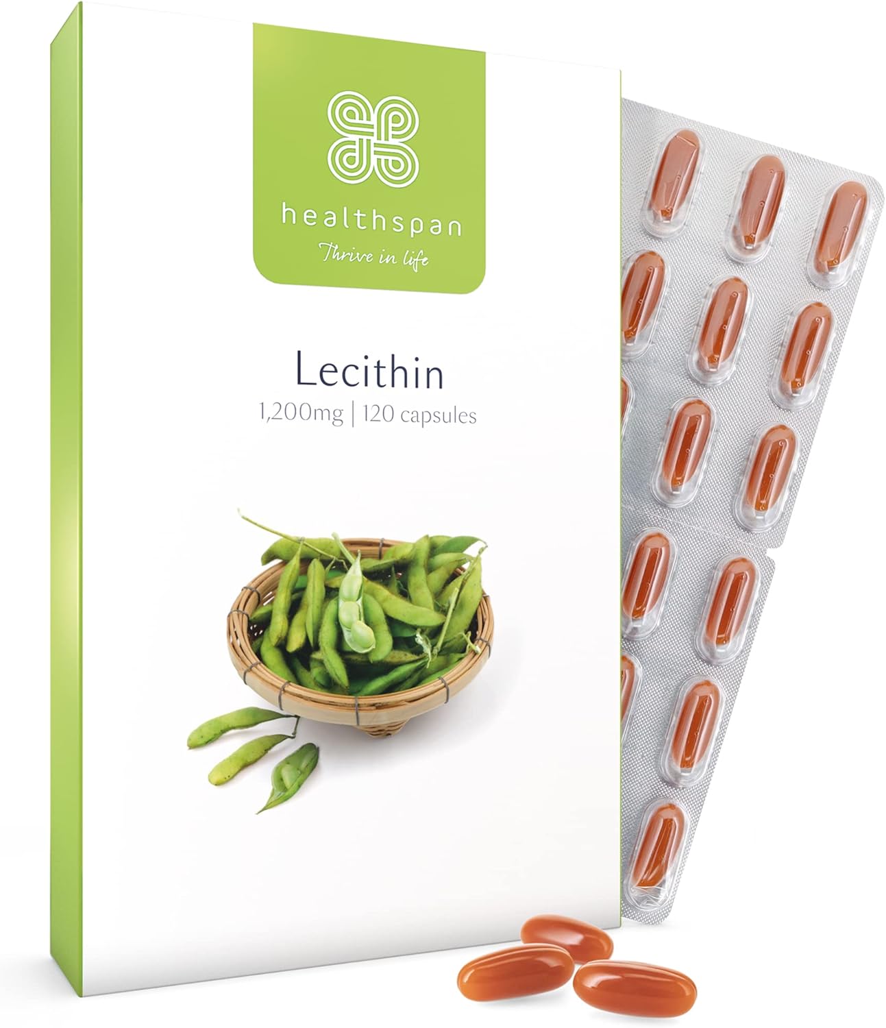 Healthspan Lecithin 1,200mg (2 months' supply) Beneficial effect on