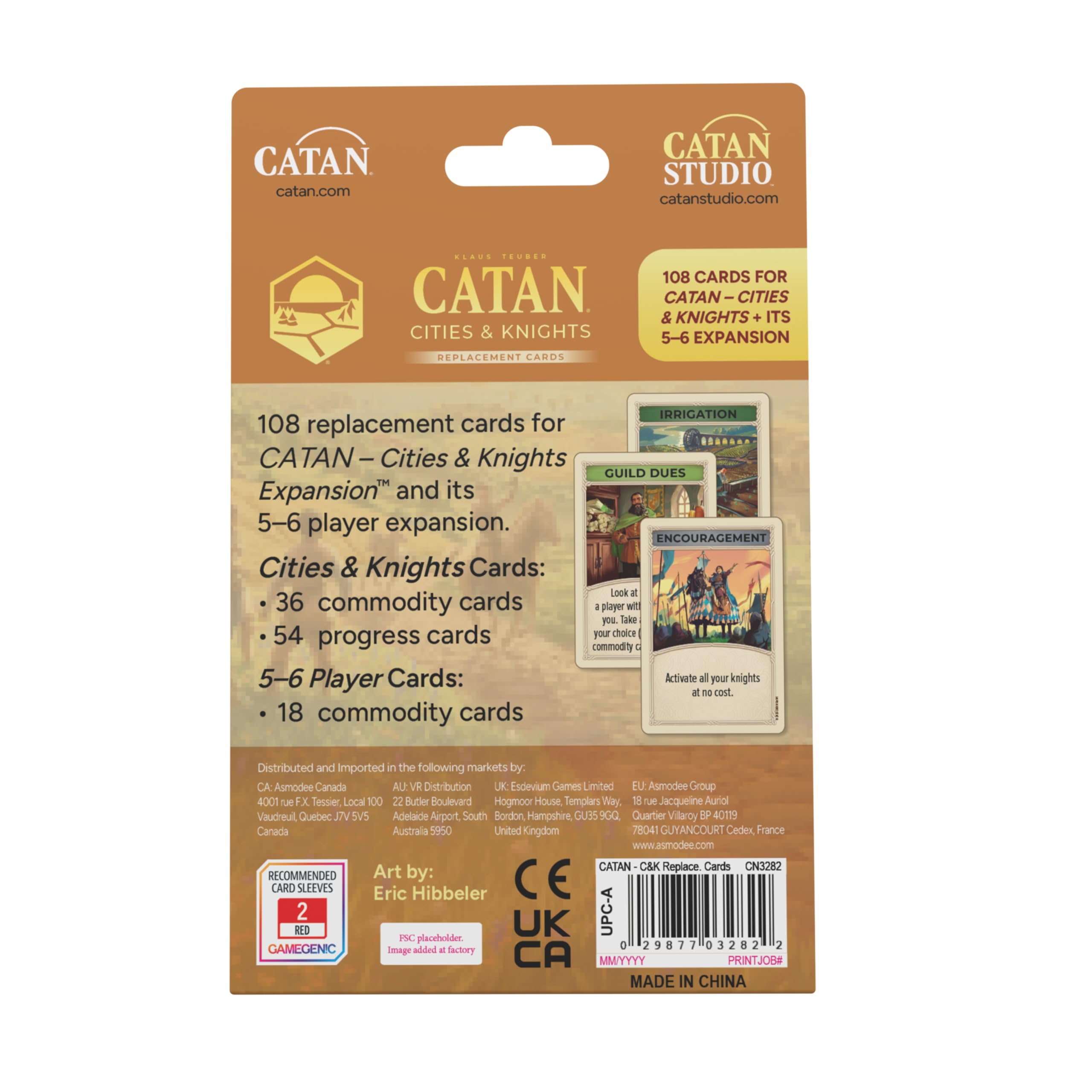 CATAN – Set Complet De Cartes 6e édition – Remplacement Jeu De Base – 95 Cartes Neuves