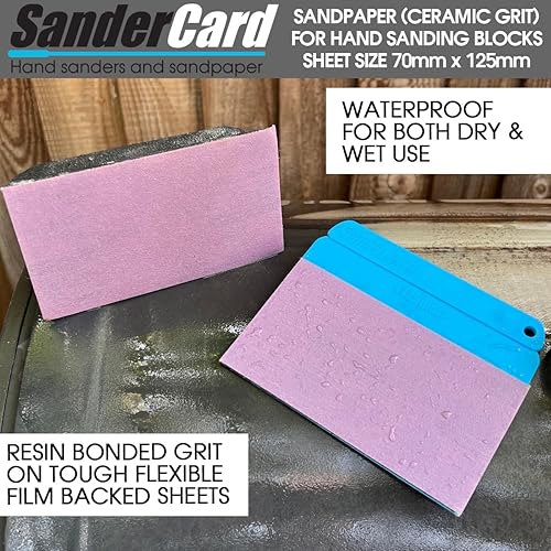 Miniatura 8 de 20 hojas de papel de lija para bloques de lijado a mano, 4.9 x 2.8 pulgadas, reverso de bucle, papel de lija para madera, metal y pintura. Grano