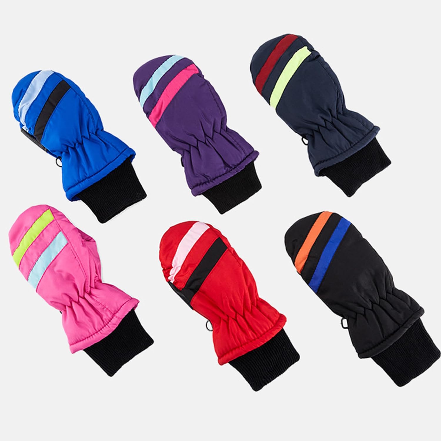 Kids Stripe Thicken Snow Mittens Glove for Toddler Winter Warm Ski Gloves for 2-5T Baby Boys Girls - Image 4