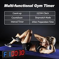 Vista 2 de Reloj de pared con pantalla LED grande de 15" para gimnasio Entrenamiento de intervalos en el gimnasio Cuenta regresiva y progresiva