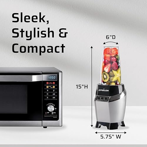 Miniatura 3 de Epsilon Batidora portátil para batidos y batidos con pantalla LED y vaso de viaje de 24 onzas sin BPA, licuadora personal con motor de alta