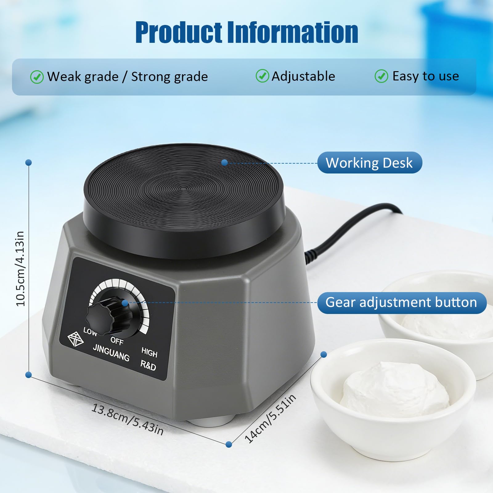 Oscillatore Dentale, 4" 220V 100W Per Gesso Oscillatore Elettrico Velocità Regolabile Attrezzatura Da Laboratorio Odontotecnico Per Miscelazione Fusione Modellazione E Fusione Di Resina