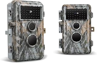 BLAZEVIDEO 2-Pack 32MP 1296P Game & Trail Cameras H.264 MP4 Video No Glow Wildlife Hunting Cams with Night Vision Motion IP66 Activated Waterproof for Outdoor Wildlife Hunting & Backyard Security - BLAZEVIDEO