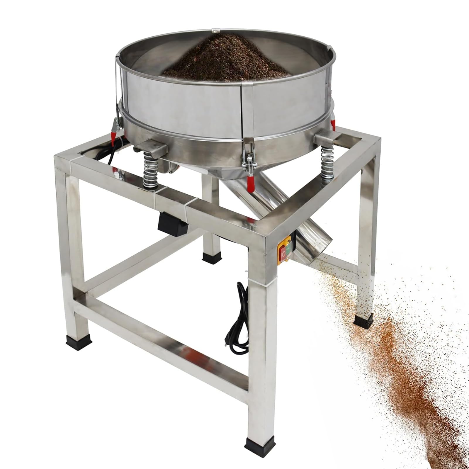 Máquina tamizadora automática de Polvo, tamiz vibratorio de Acero Inoxidable con 3000 Vibraciones/min, máquina tamizadora eléctrica vibratoria para harina, tamizado y Mezcla(140mesh)