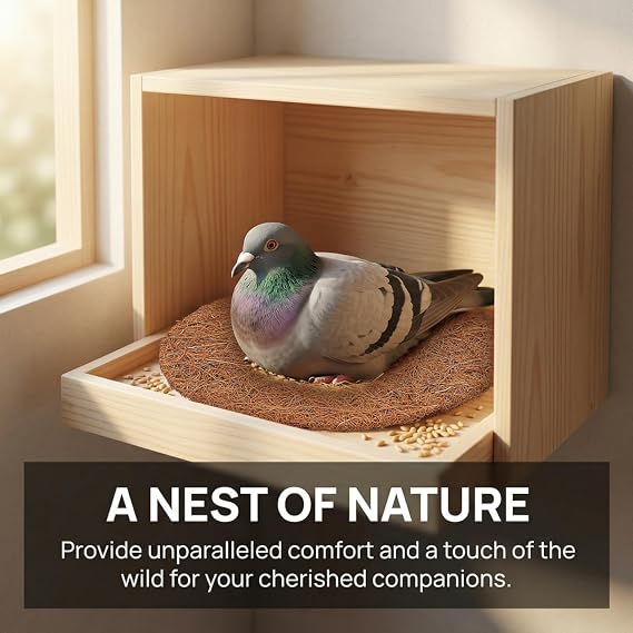OUNONA Coconut Fiber Bird Nesting Pads 10 Pack Round Pigeon Nest Liner for Egg Laying Breeding Warm Nest Support for Parrot Chicken Bird Cage Accessories 5.90 in