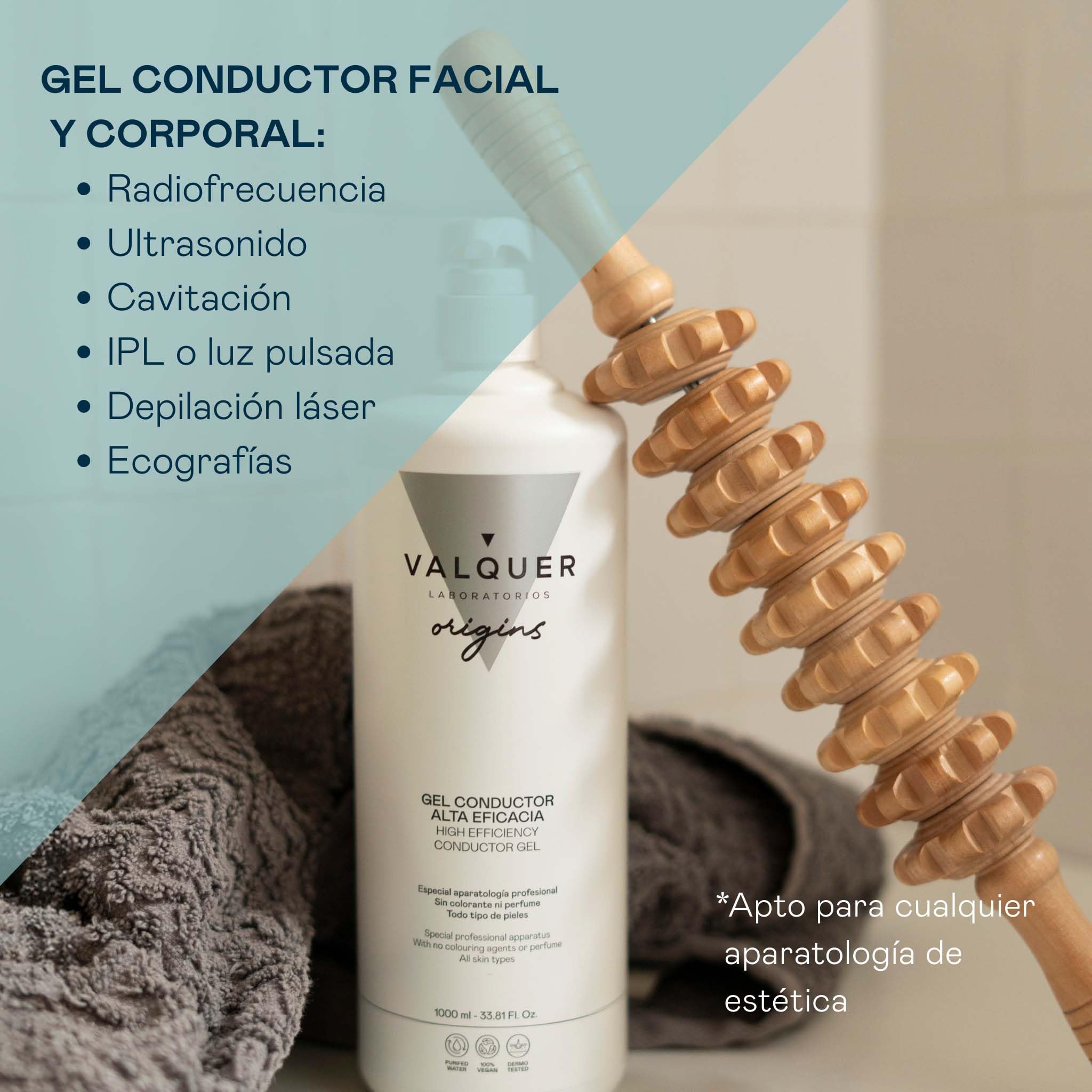 VALQUER Gel Conductor de Ultrasonidos Facial y Corporal 2L Profesional Radiofrecuencia Depilación Láser IPL