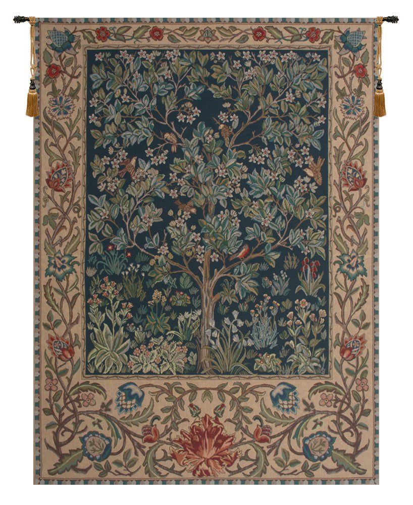 Tapisserie Murale 'L'Arbre De Vie' - Tissée En Belgique, Motif William Morris - Beige