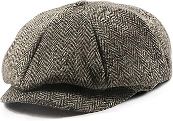 Schieberm tze Herren Retro Herringbone Flat Cap Newsboycap