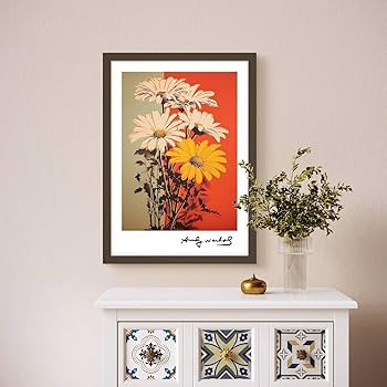 Amazon.co.jp: アンディウォーホル ガーベラ フラワー A4フレーム付き