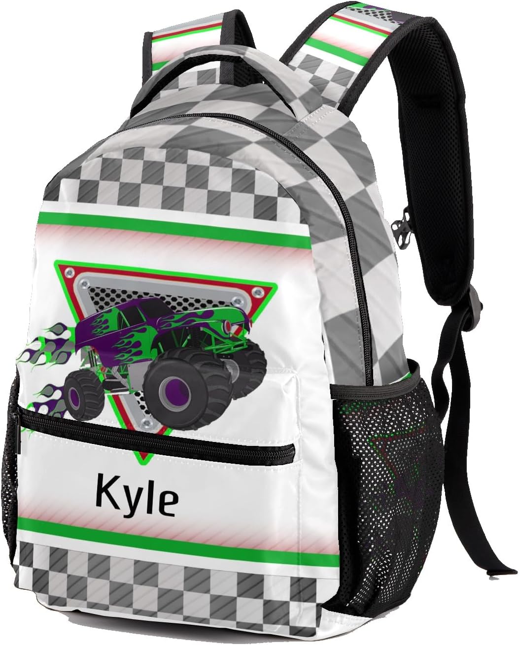 Personalized Name Monster Truck Cool Kids Backpack for Boys and Girls Toddler Backpack Waterproof Preschool
