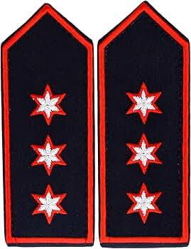 Schulterklappen 2 Sterne Rot - Für Feuerwehr Sachsen