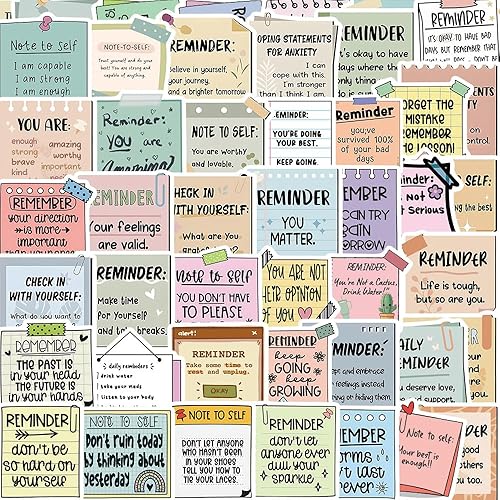 Vista 23 de Paquete de calcomanías inspiradoras, 52 calcomanías positivas alentadoras para estudiantes, profesores, adolescentes, calcomanías motivacionales 100