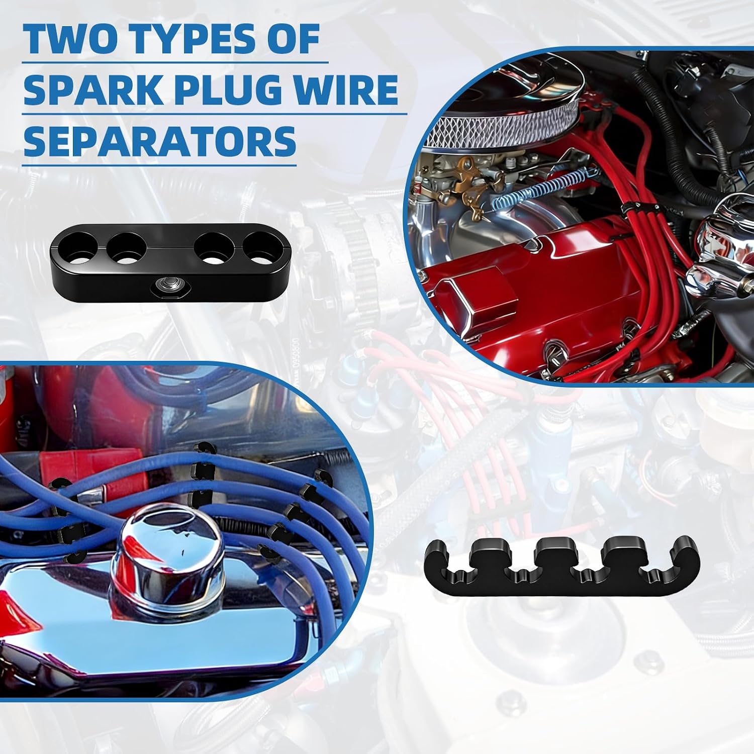 12 Pcs Spark Plug Wire Holder, Spark plug Separator Made of High Quality Plastic,Multiple Sizes Compatible with Most Vehicle Models
