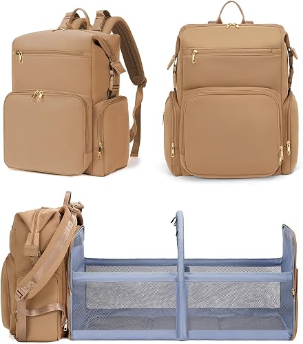 CEI-CEI Neoprene Diaper Bag Backpack with Chaning Station, Insulated Pockets, Large Newborn Baby Maternity Bags Waterproof Travel Tote for Mom Dad Baby Shower Gifts Registry
