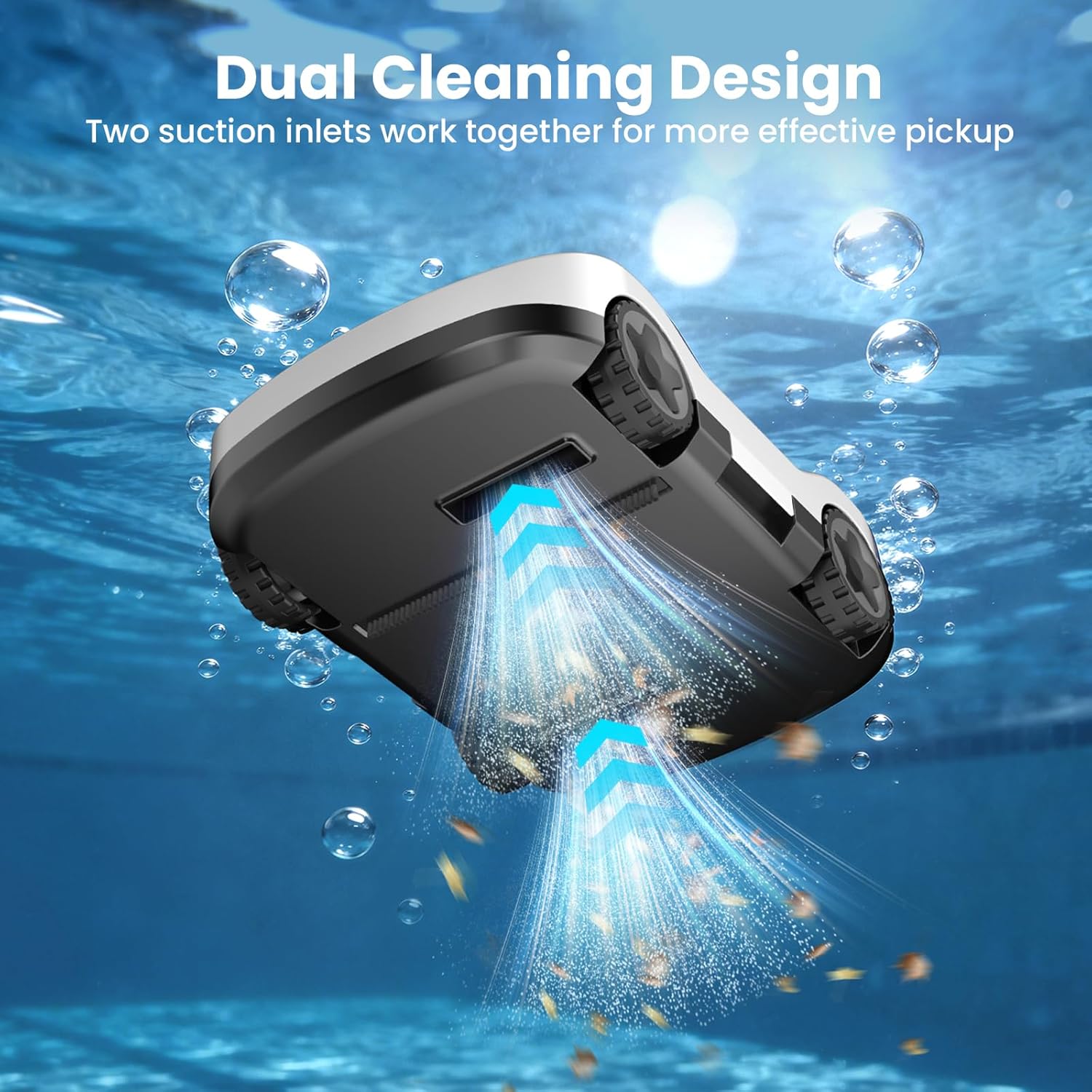 (2026 Upgrade) Cordless Robotic Pool Cleaner, Automatic Pool Vacuum for Above Ground & Inground Pools, 180-Min Runtime, 3L Basket for Leaves & Debris, Auto-Parking, Powerful Suction up to 2200 Sq.Ft
