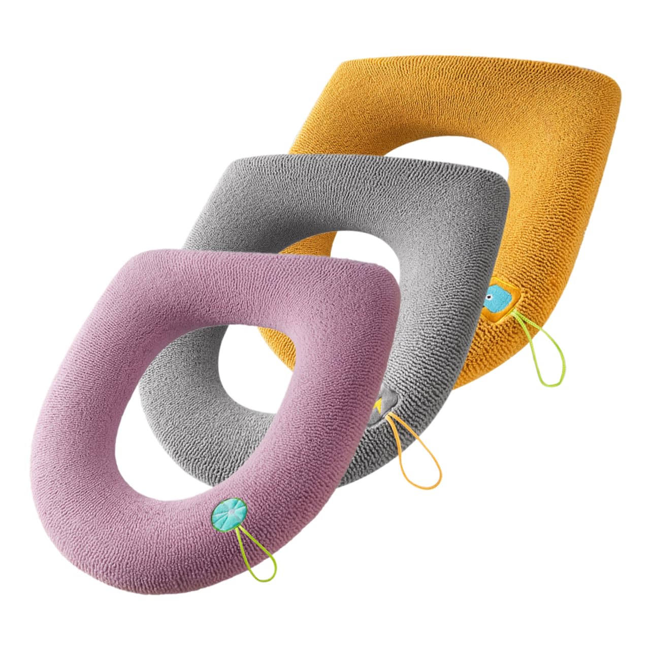 Cabilock Soft Round Toilet Seat Padded Black Washable Cover Pad Universal Fit for Bathroom