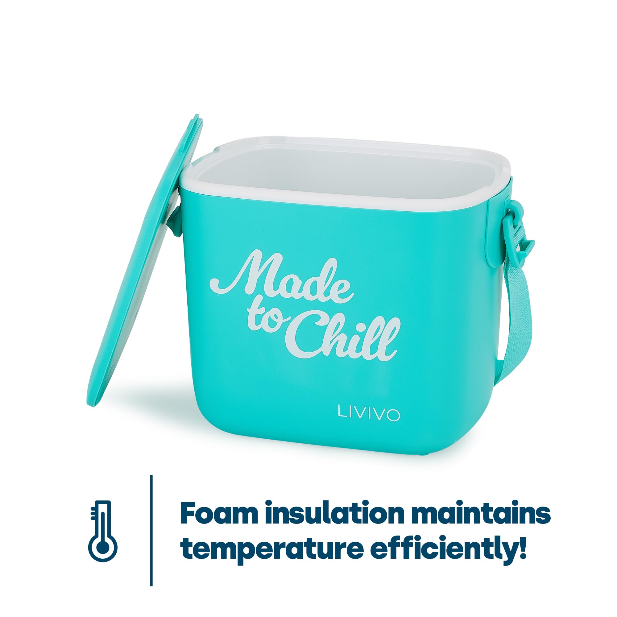 LIVIVO Made to Chill 5L Cool Box – Summer Cooler Box, Small Portable Insulated Ice Box with Strap, Lightweight Hard Cooler for Picnic, Beach, Camping & Travel — view 4