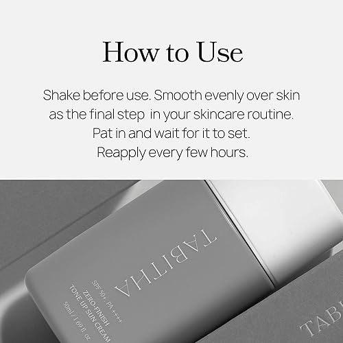 Miniatura 6 de Tabitha Crema solar tono de acabado cero, SPF 50+ PA ++++, protector solar mineral de amplio espectro suave con óxido de zinc no nano y dióxido de