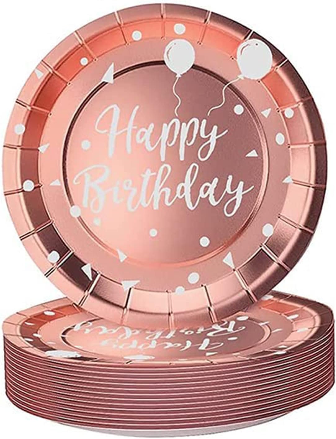 AHPYEUHK 60 Pcs Paper Plates 7 Inch Rose Gold Party Plates Disposable