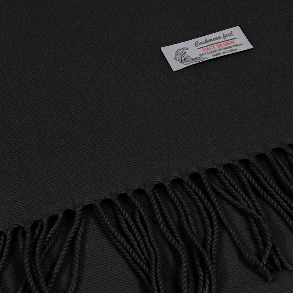 TZ Promise Plain Solid Color Cashmere Feel Classic Soft Luxurious Winter Scarf For Men Women - Image 3