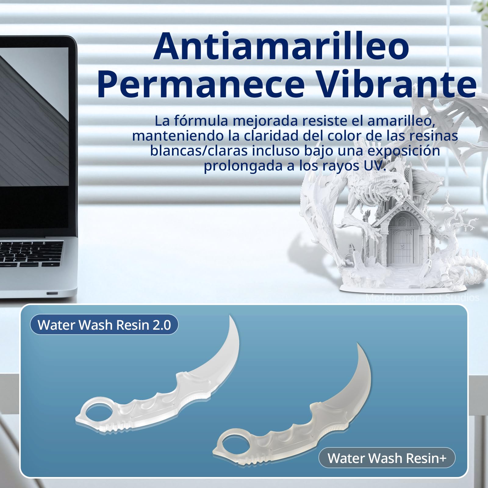 ANYCUBIC Water Wash Resin 2.0, Resina 3D de Curado UV de Alta Precisión, Bajo Olor, Resina para Impresoras 3D 4K/6K/8K LCD/DLP ((Gris, 4000g)