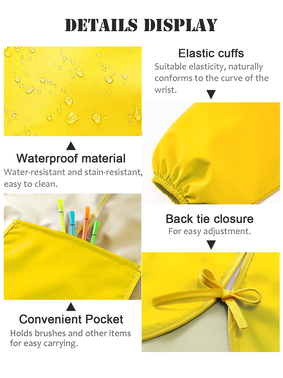 Nanwansu Kids Art Apron Waterproof Long Sleeve Smock Artist Painting Apron for Children - Image 4