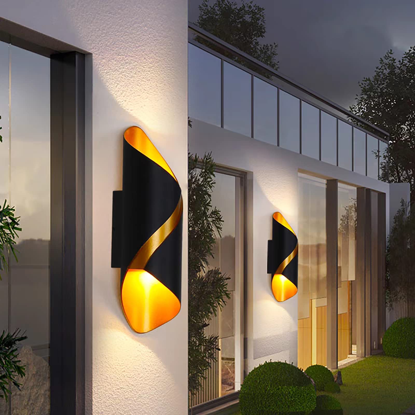 Générique Moderne LED-Wandleuchte aus Aluminium, 2 Stück, 10 W, LED-Wandleuchte, Innenbeleuchtung für Wohnzimmer, Schlafzimmer, Flur