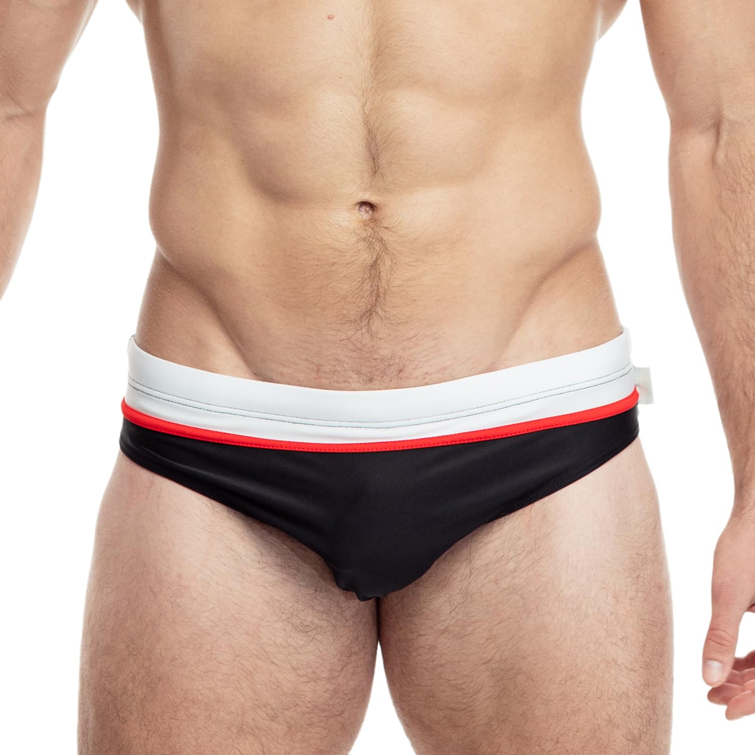 Taddlee Mens Bikini Swimwear Mid Waist Swim Briefs Sexy Swimsuits Trunks Boxer (US, Alpha, Medium, Regular, Regular, Black)