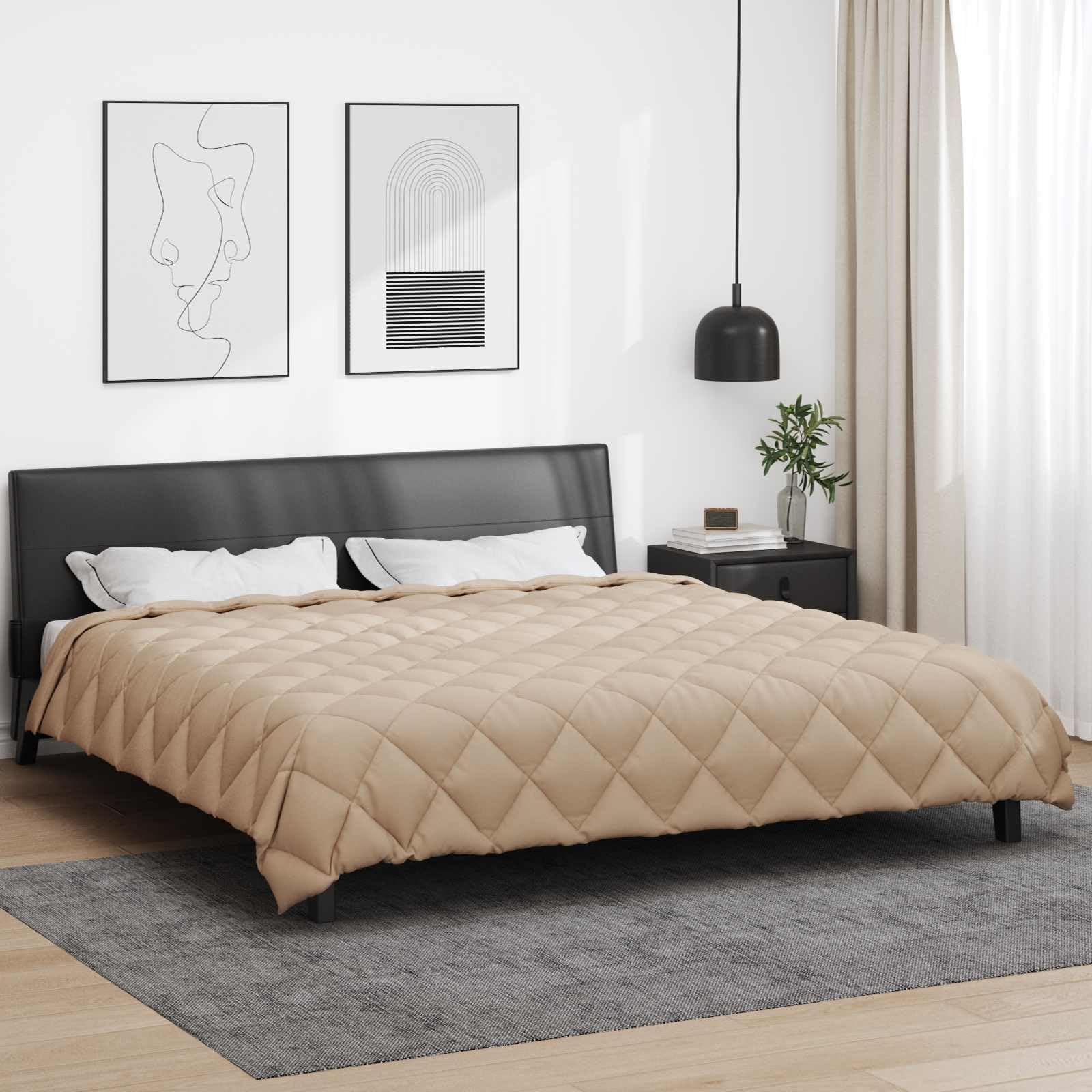 Hothingwell Winter-Bettdecke, Mikrofaser, Taupe, 240 x 260 cm | Gesteppt, leicht und atmungsaktiv, maschinenwaschbar, Öko-Tex-zertifiziert