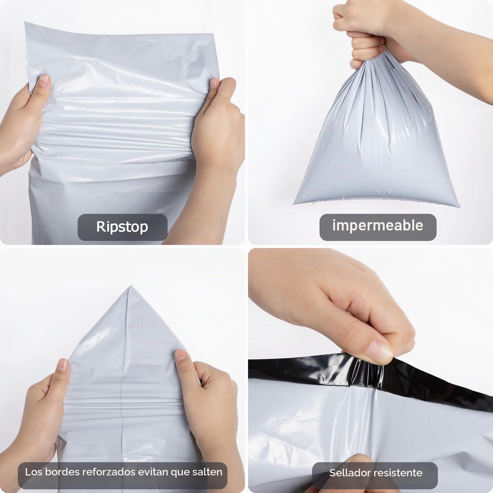 100 Bolsas para Envíos, 25 x 35 cm Sobres Envio de Plástico Impermeable y a prueba de polvo bolsas de correo para enviar paquetes embalaje vintado ropa para paquetes bolsas herméticas autoadhesivas