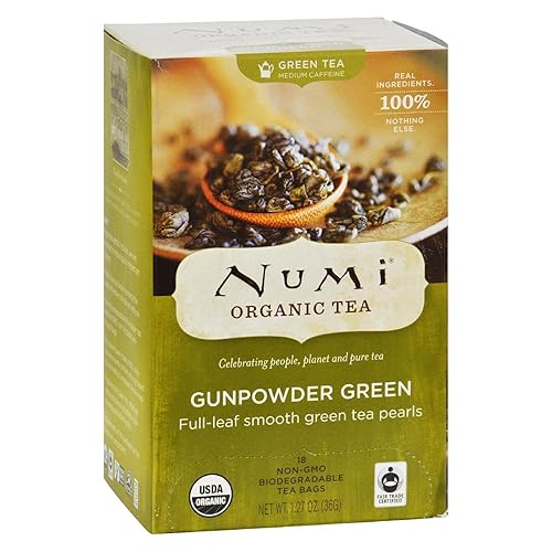 Numi Té orgánico de pólvora verde Temple Heaven Green Tea, 18 unidades (paquete de 6)