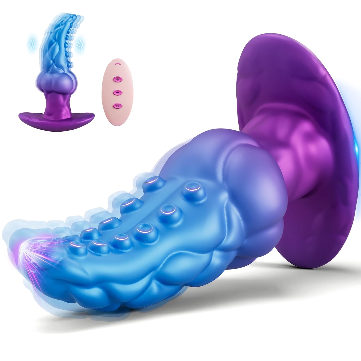 Vibrating Butt Plug Prostate Massager Anal Vibrator Monster Tentacle Dildo Knot Silicone Anal Plug Large Buttplug with Safe