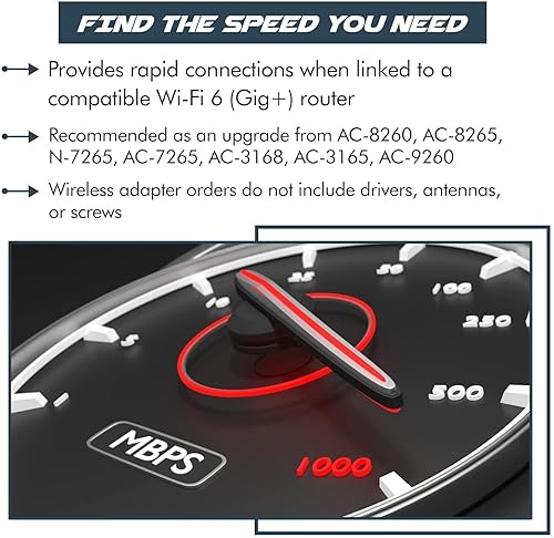 Miniatura 6 de Adaptador WiFi 6 AX200  Tarjeta WiFi 802.11ax M.2 de doble banda para PC  Hasta 2.4 Gbps  Sin vPro  Compatible con Bluetooth 5.2 e Intel, AMD,