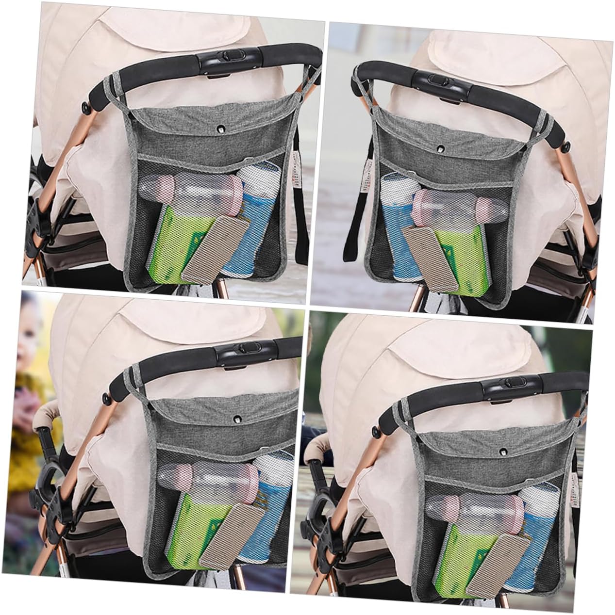 2pcs Stroller Diaper Bag Organizer Capacity Travel Toiletry Bag Mesh Pockets