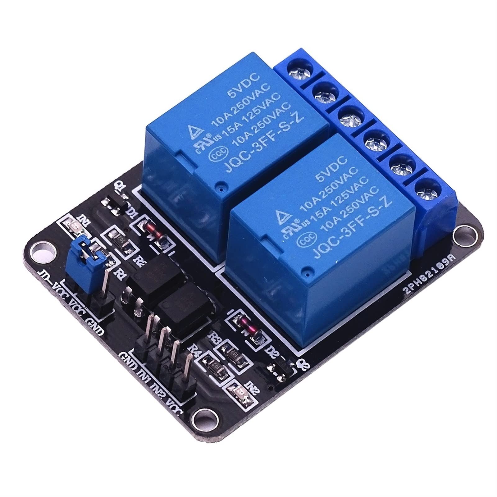 QEFHSVVZE 5V/12V 2 Channel Relay Module Shield for Electronic 10A(Onecolor)