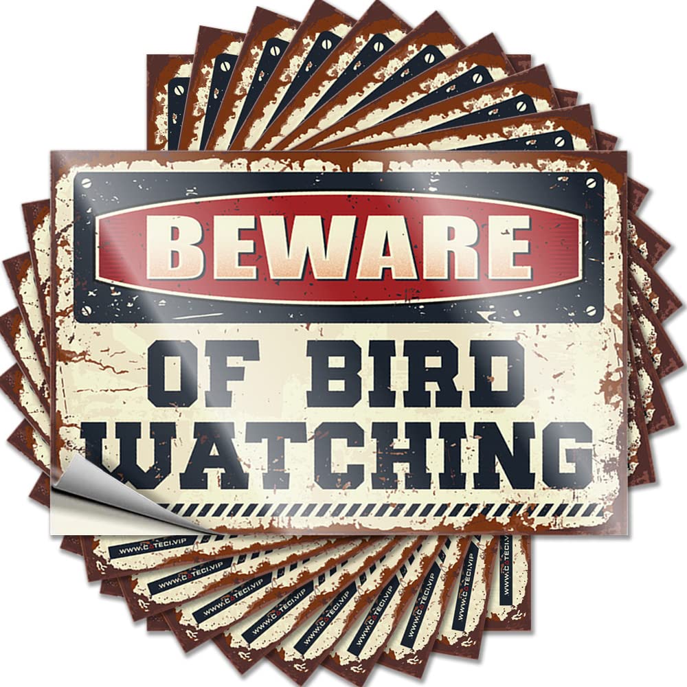 Sticker Life Durable Vinyl - Beware of Bird Watching Helmet for Motorcross Use(12X18CM)