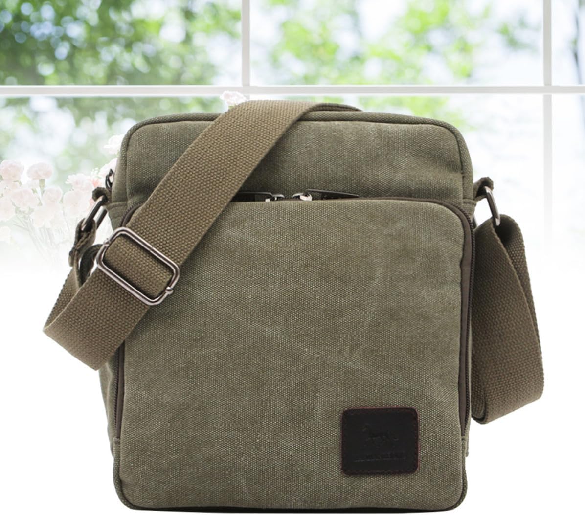 Crossbody Messenger Bag Adjustable Shoulder Strap Mens Canvas