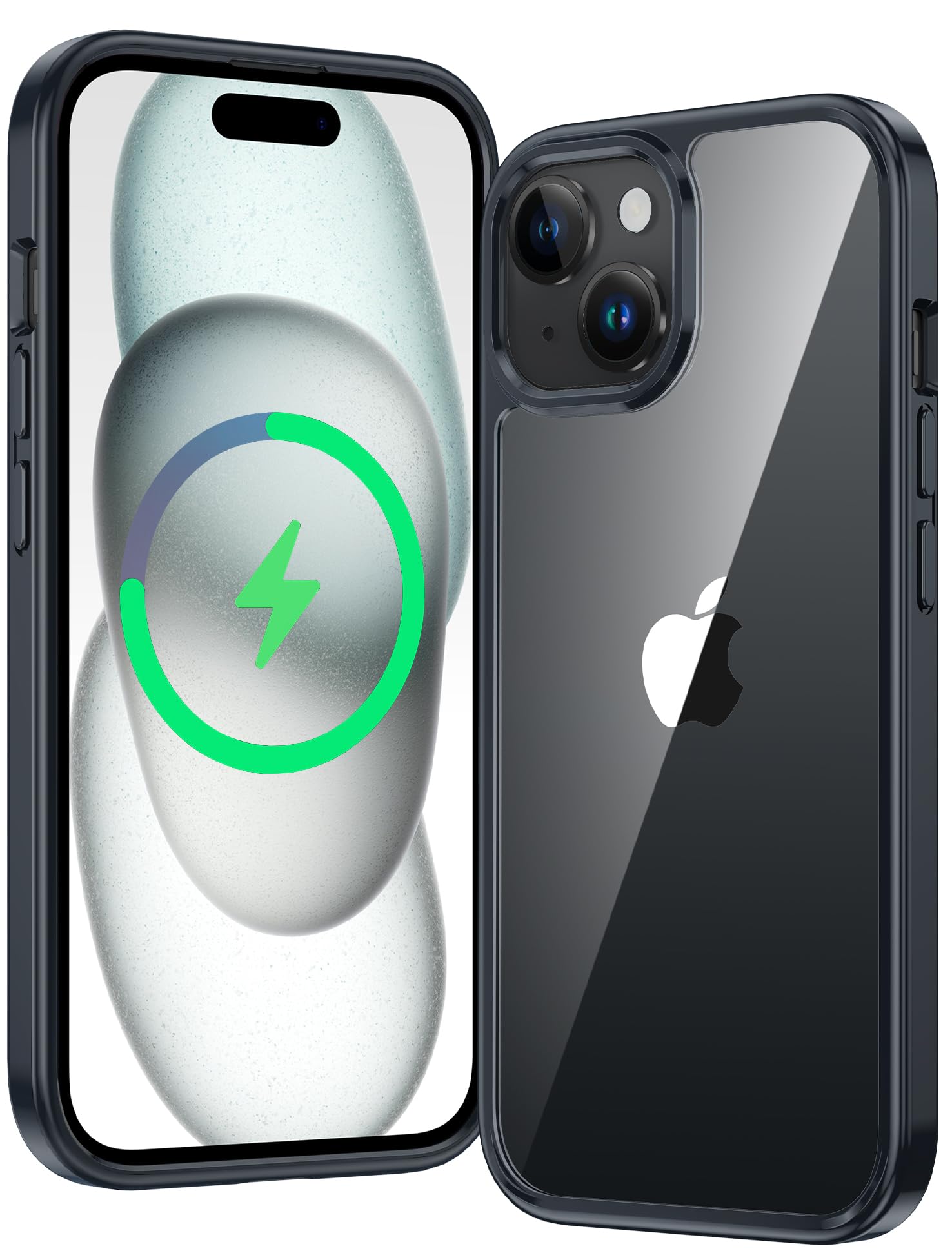 FNTCASE for iPhone 15 Plus Case Clear Anti Yellowing Shockproof Protective | Military Grade Protection, Rugged Phone Cases, Slim, Transparent Cell Cover
