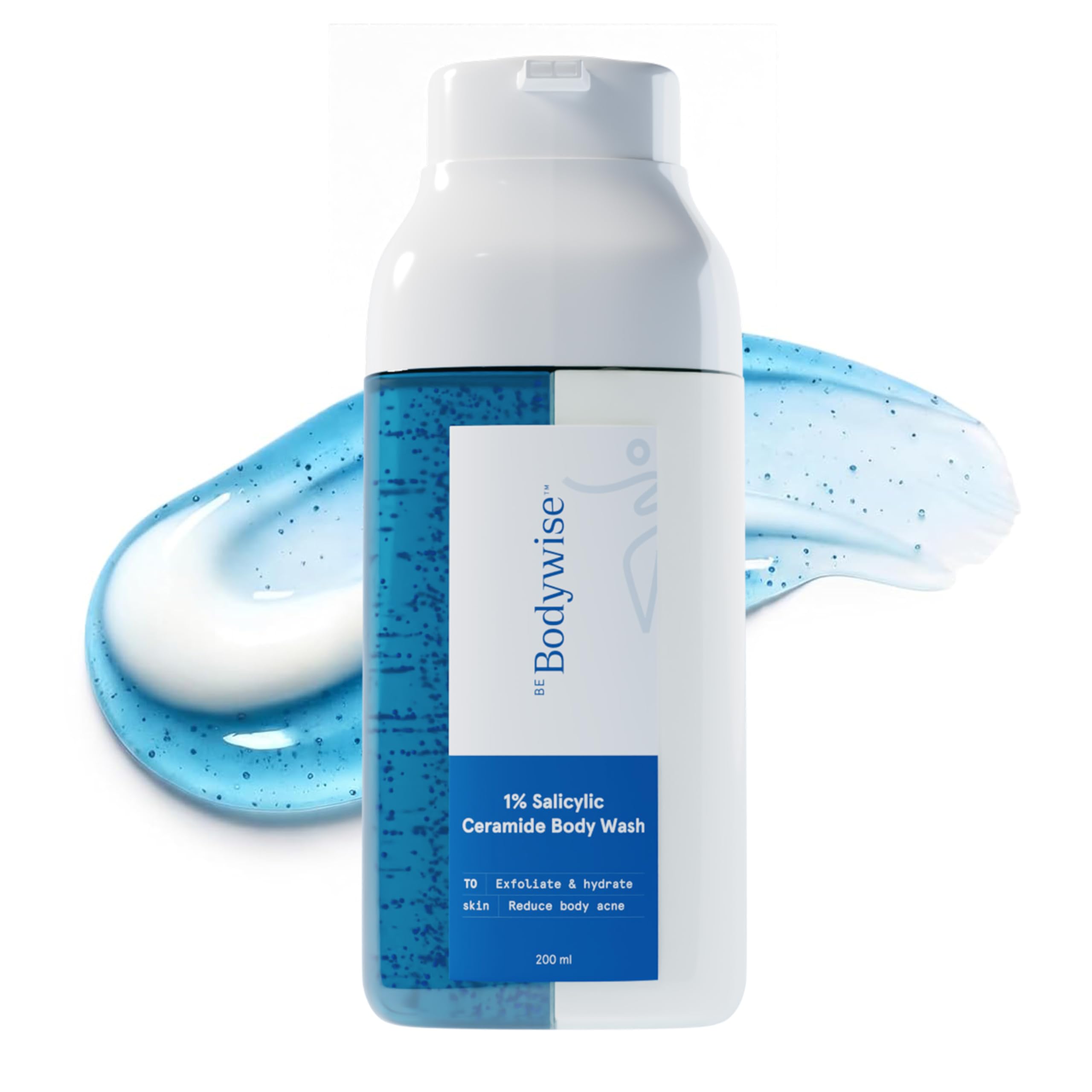 Be Bodywise Moisturizing Body Wash Shower Gel 250 ml | Salicylic Acid & Ceramide | Body Acne, Strawberry Skin & Deep Hydration | Dual Pump, 2 in 1 Body Wash | Gentle, Non Drying & Paraben-Free