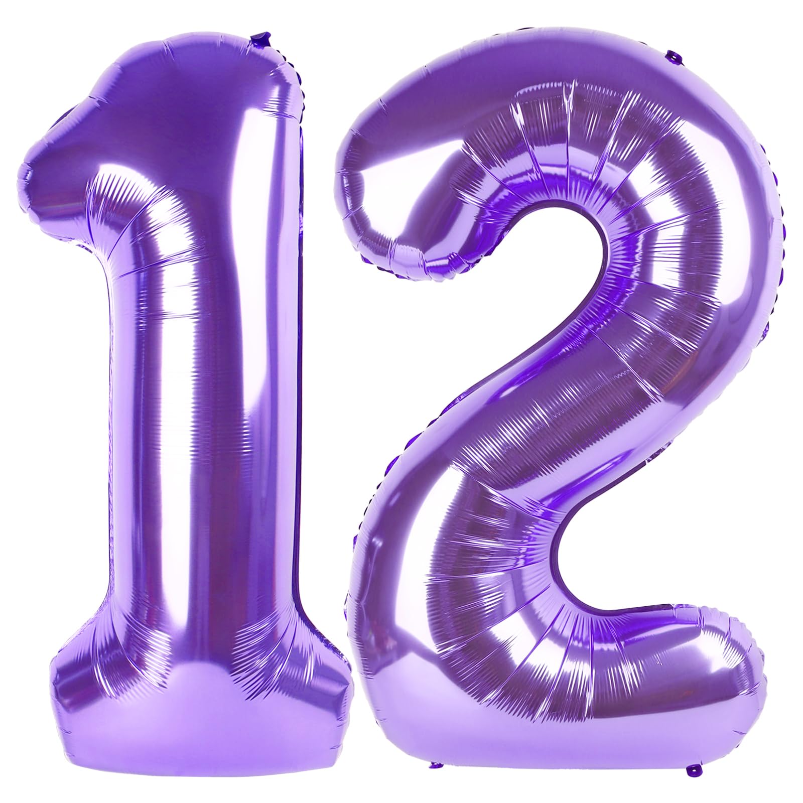 Purple Number 12 Balloon 40 inch, 12 Number Balloons, 12th Purple Birthday Decorations, 12 Year Old Girls Boys Party Supplies