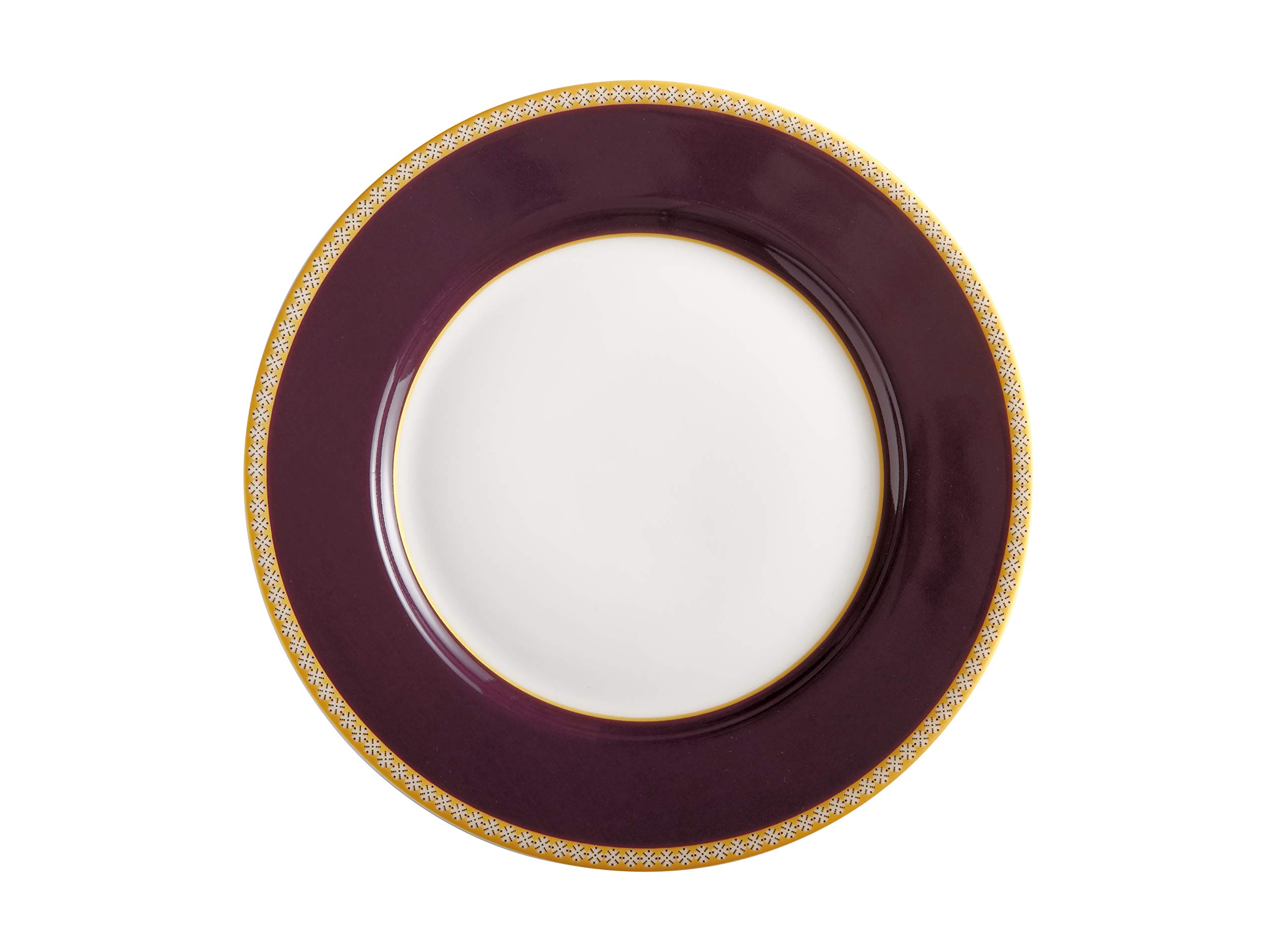 Teas & C’s Kasbah Cake Plate in Gift Box, Classic Rim Style, Porcelain, Violet, 19.5 cm
