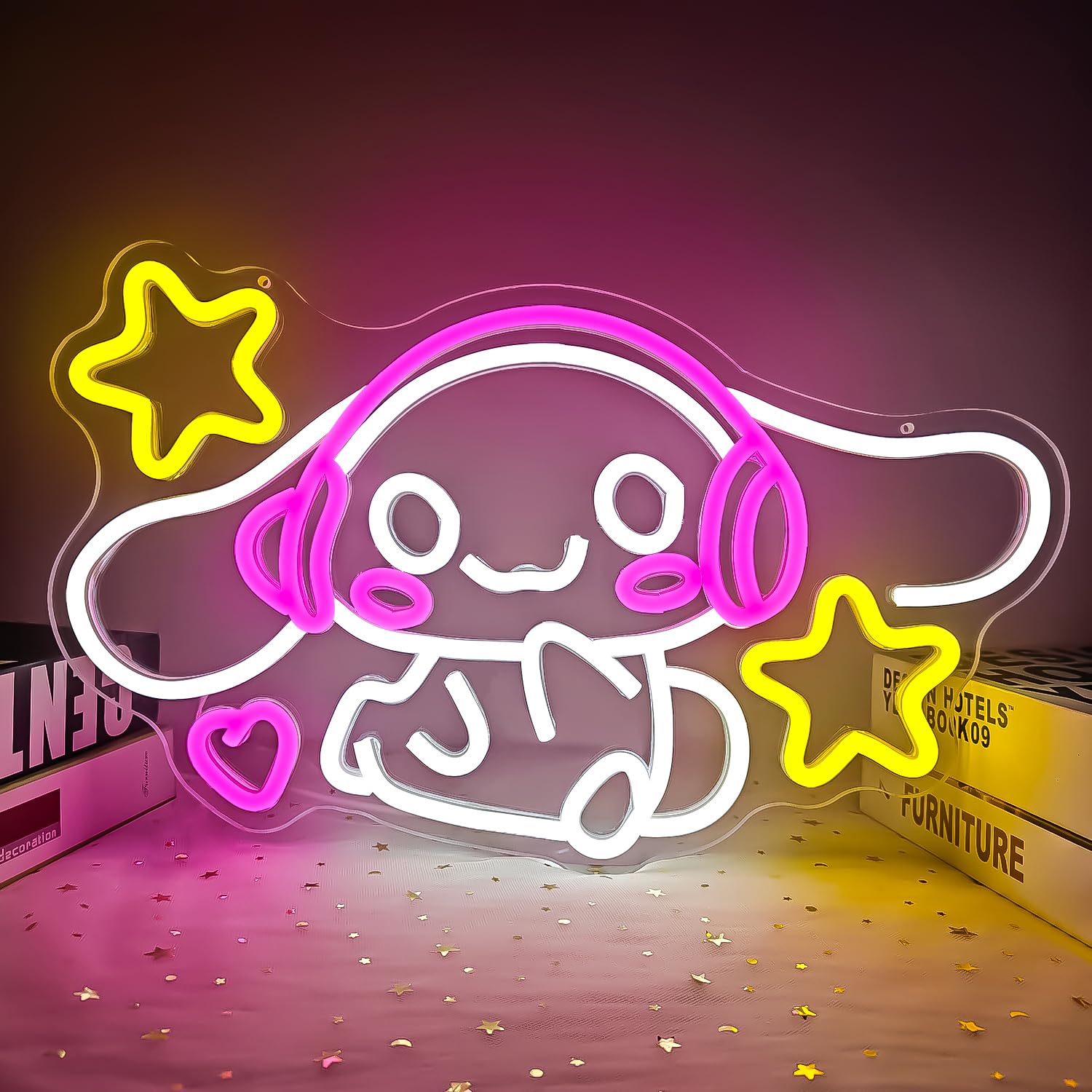 Anime Neon Sign Anime Neon Light Up Signs for Wall Decor Cartoon LED Signs for Bedroom Girls Room Home Cute Neon Wall Signs Decoration Gifts for Kids Children
